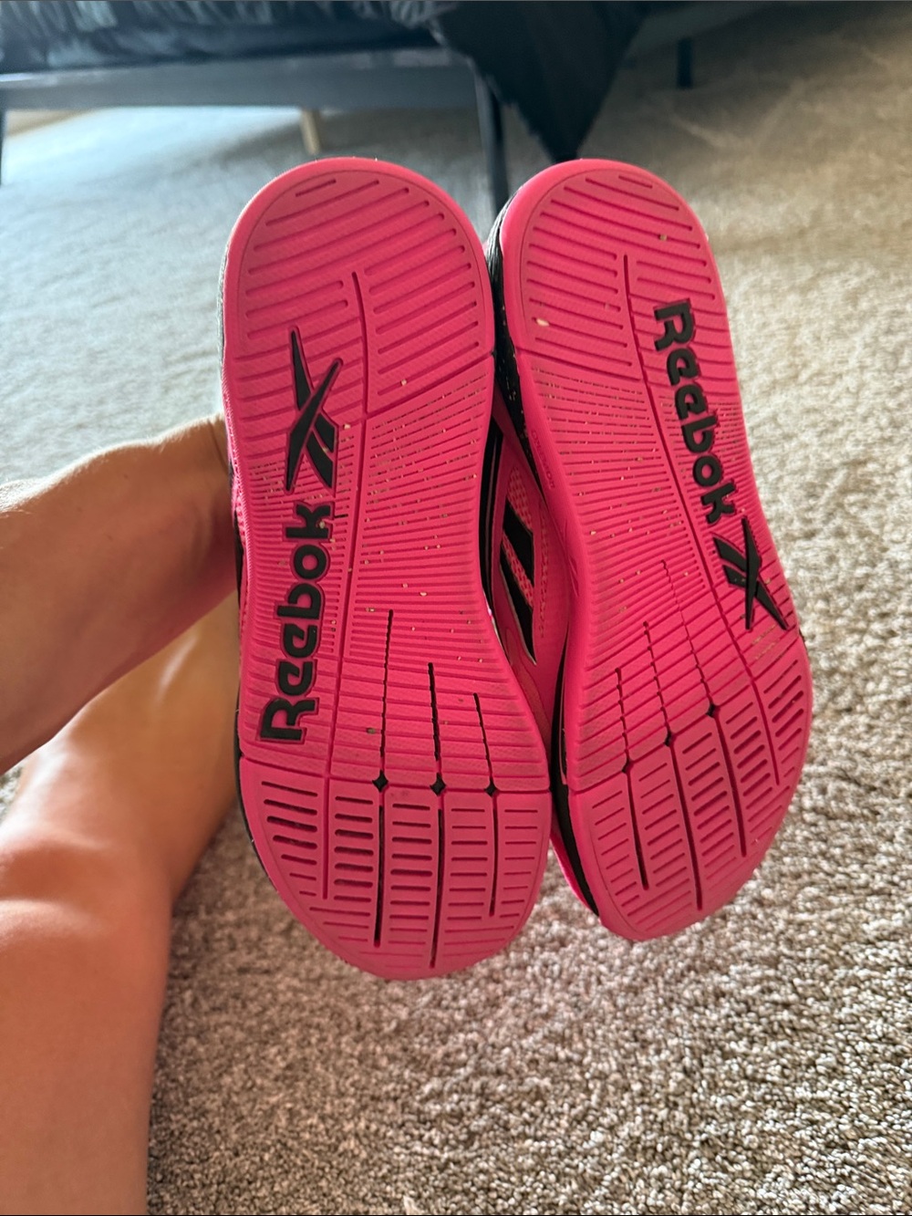 Reebok Women's Hot Pink and Black Athletic Sneakers - Picture 4 of 6